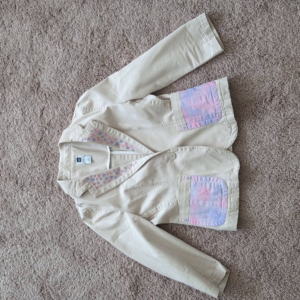 3/4 sleeve hand painted blazer